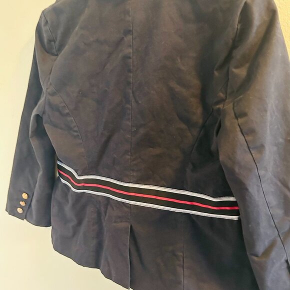 Elevenses First Mate Blazer Womens Size 8 Navy Anthropologie Nautical Military - Picture 9 of 13